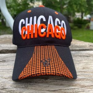 NWOT Sila 3D Embroidered Chicago Hat orange black white adjustable